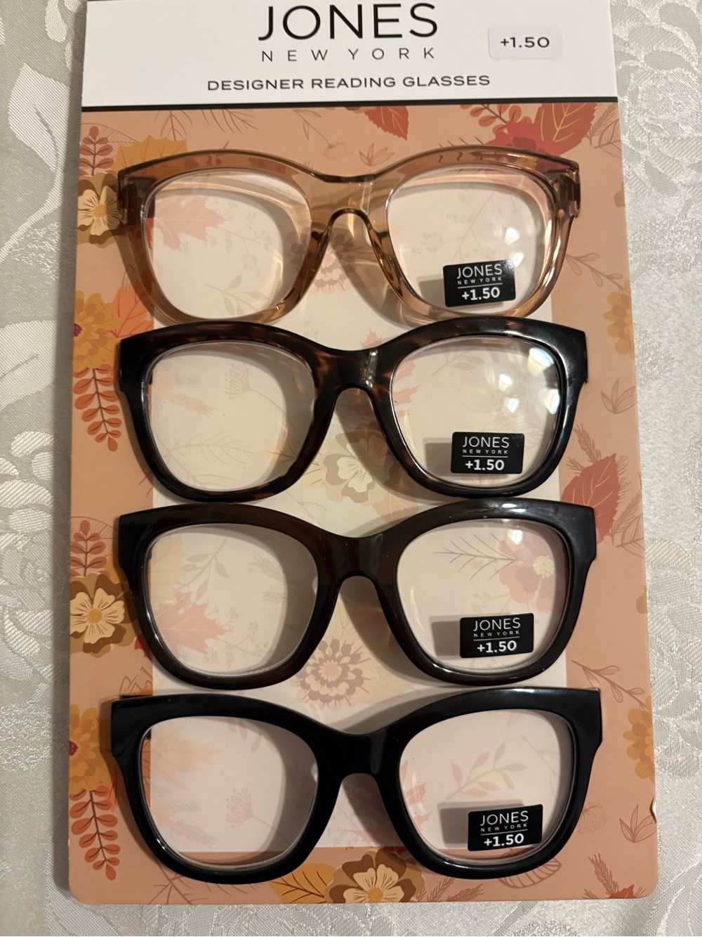 Jones New York Designer Reading Glasses Multicolor +1.50 pack of 4 New
